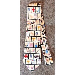 Tie 70s 80s 90s Y2K Artifacts Silk Doctors Ivory 3.75 Wide 58 Long